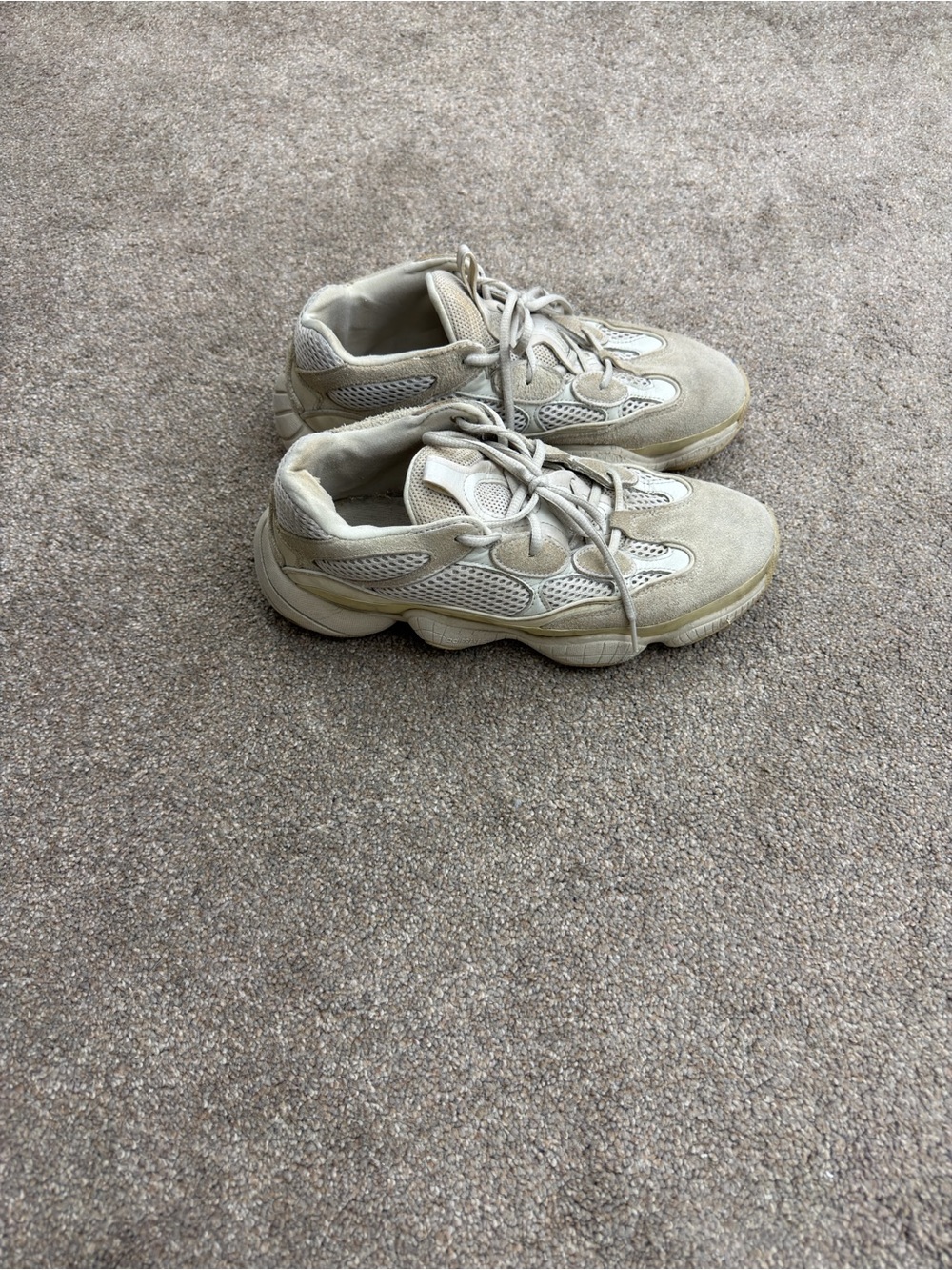 Yeezy Desert Tan Mesh & Suede Sneakers
